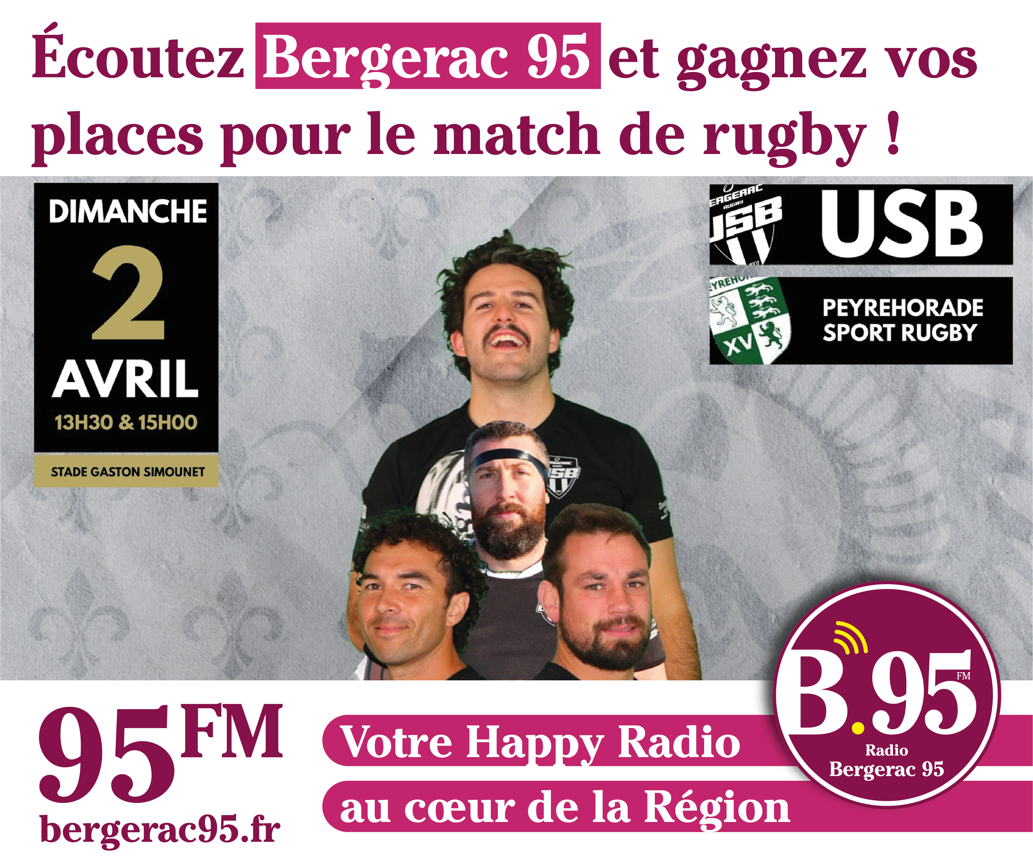 You are currently viewing Écoutez Bergerac 95 et gagnez vos places pour le match de rugby !