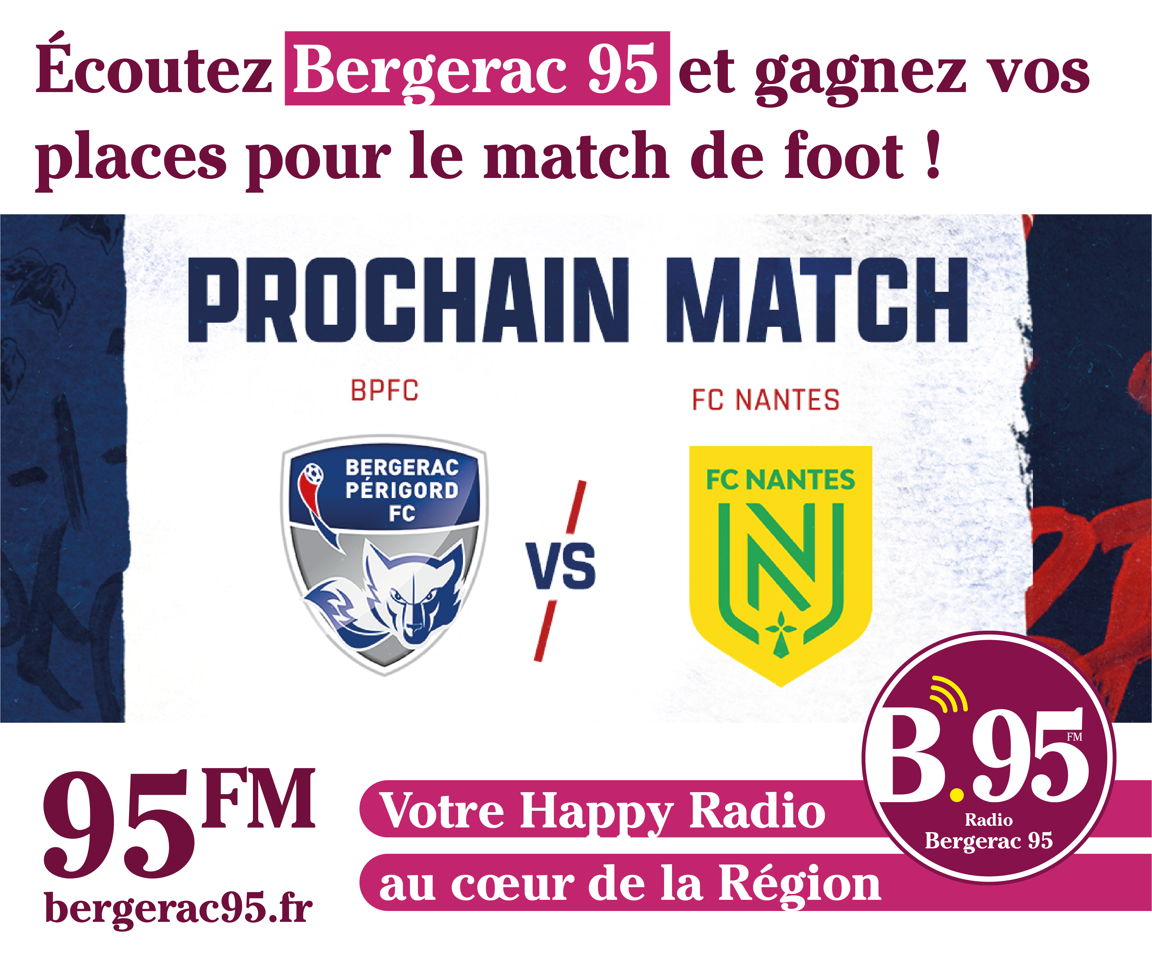 You are currently viewing Écoutez Bergerac 95 et gagnez vos places pour le match de foot !