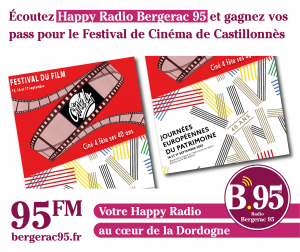 Lire la suite à propos de l’article Écoutez Happy Radio Bergerac et gagnez vos pass pour le festival du Cinéma de Castillonnès