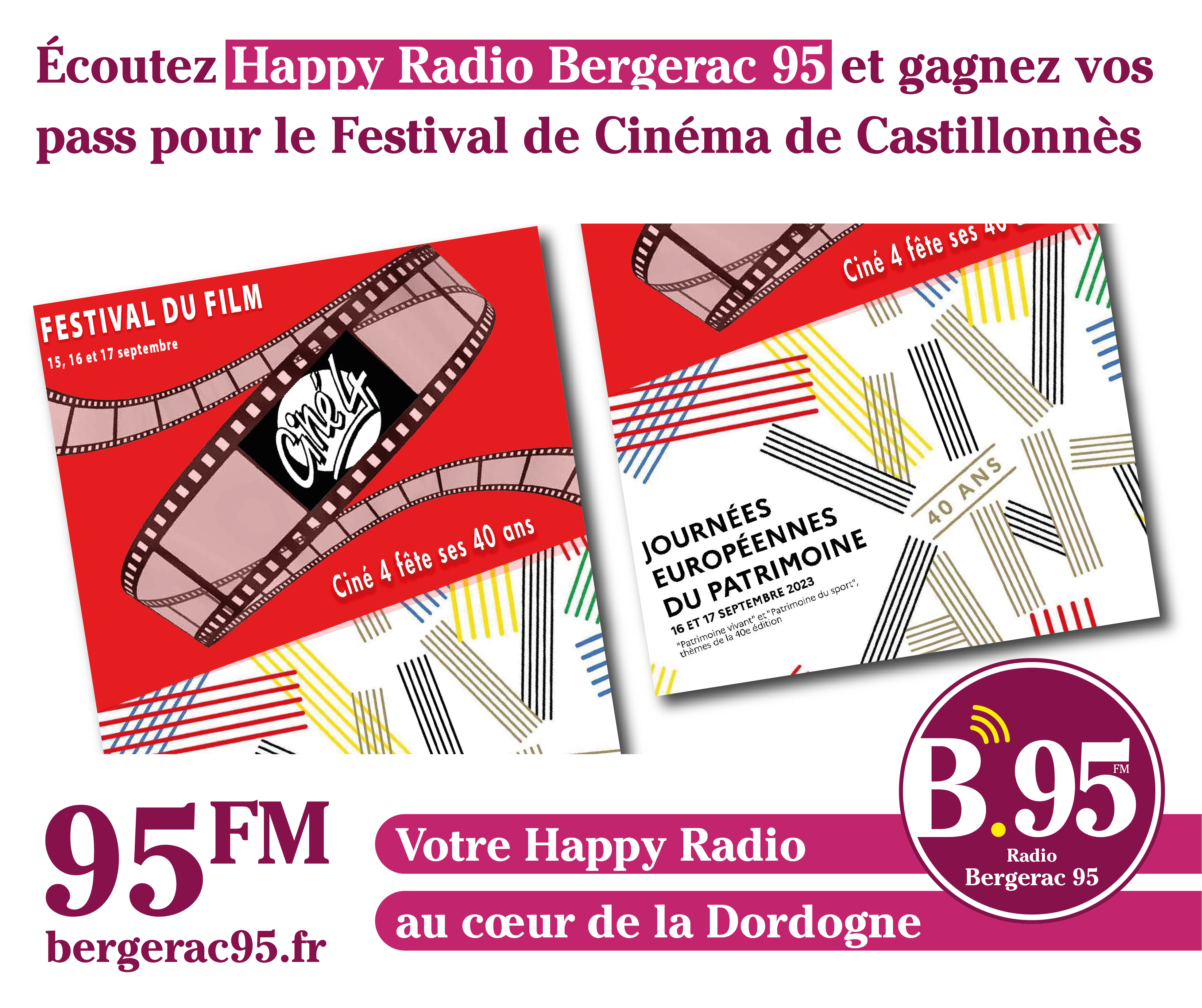 You are currently viewing Écoutez Happy Radio Bergerac et gagnez vos pass pour le festival du Cinéma de Castillonnès