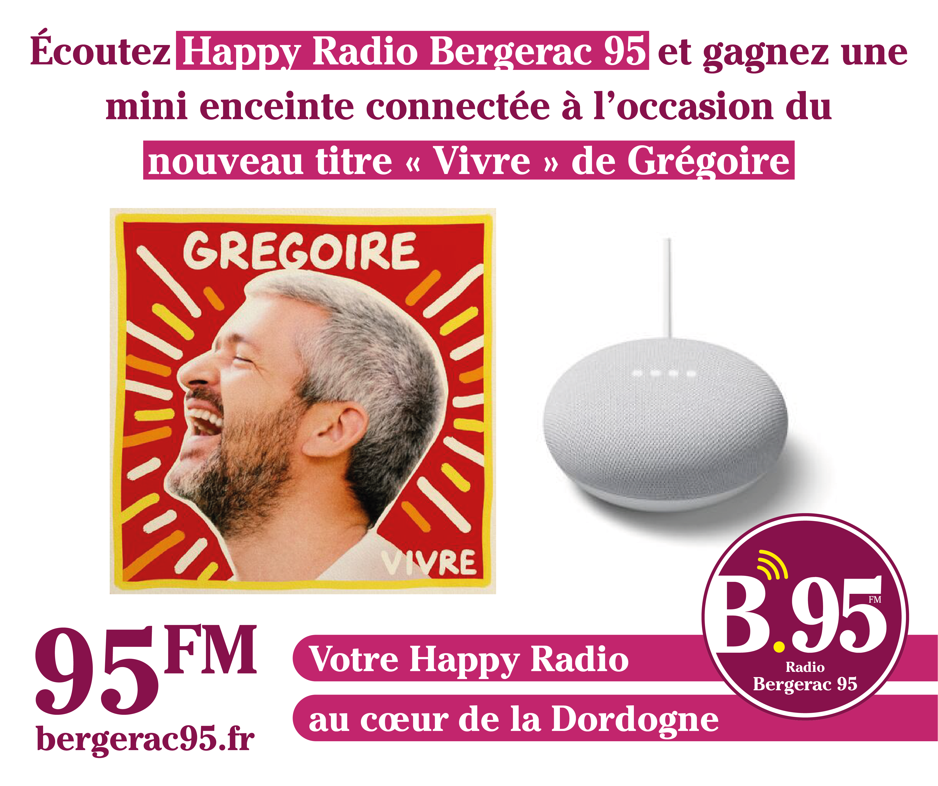 You are currently viewing Écoutez Bergerac 95 Happy Radio et gagnez votre enceinte connectée