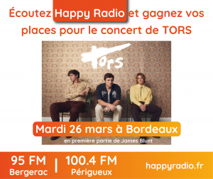 Lire la suite à propos de l’article Cette semaine Happy Radio vous offre vos places pour le concert de TORS