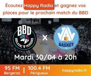 Lire la suite à propos de l’article Écoutez Happy Radio et gagnez vos places pour le match BBD – VICHY