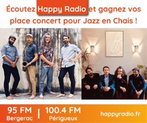 Lire la suite à propos de l’article Écoutez Happy Radio et gagnez vos places pour Jazz en Chais !