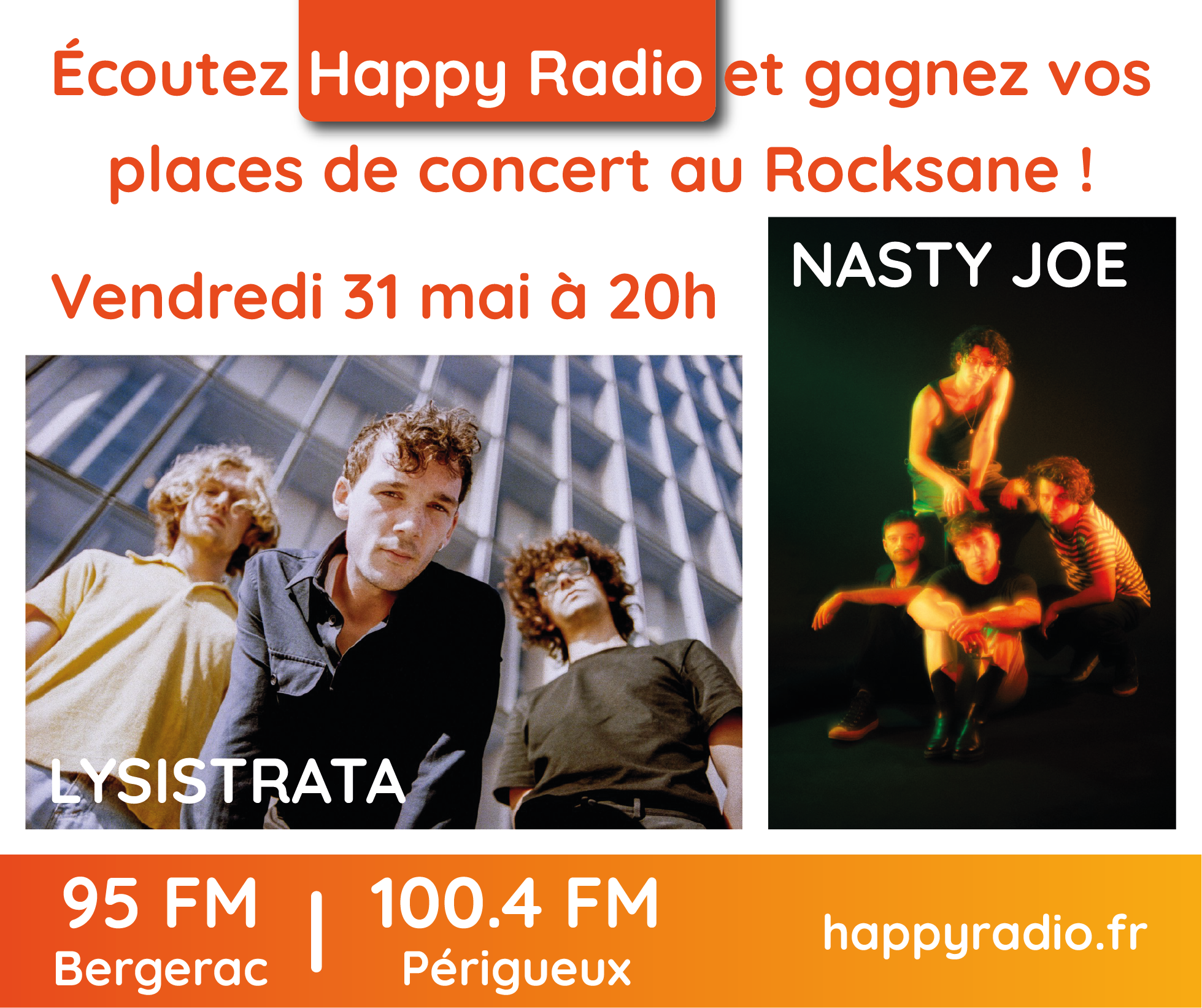 You are currently viewing Écoutez Happy Radio et gagnez vos places de concert au Rocksane !