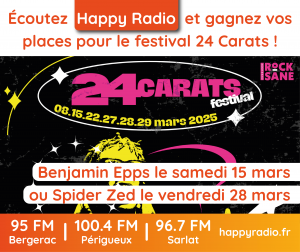 Lire la suite à propos de l’article Écoutez Happy Radio et gagnez vos places pour le festival 24 Carats !