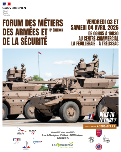 Lire la suite à propos de l’article Forum des métiers des Armées et de la Sécurité au Centre Leclerc de Trélissac (24)