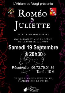 Lire la suite à propos de l’article Théâtre Samedi 19 septembre à 20h30 à l&rsquo;Atrium de Vergt